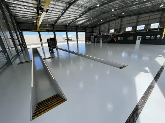 Loading Bay with Quartz Shield Iron on Dark Grey