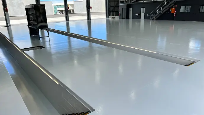 Industrial strength epoxy suitable for aircraft hangars