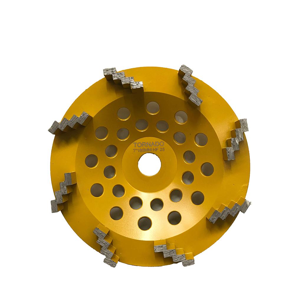 25 Grit Yellow 7" 180mm x 8 Step Seg