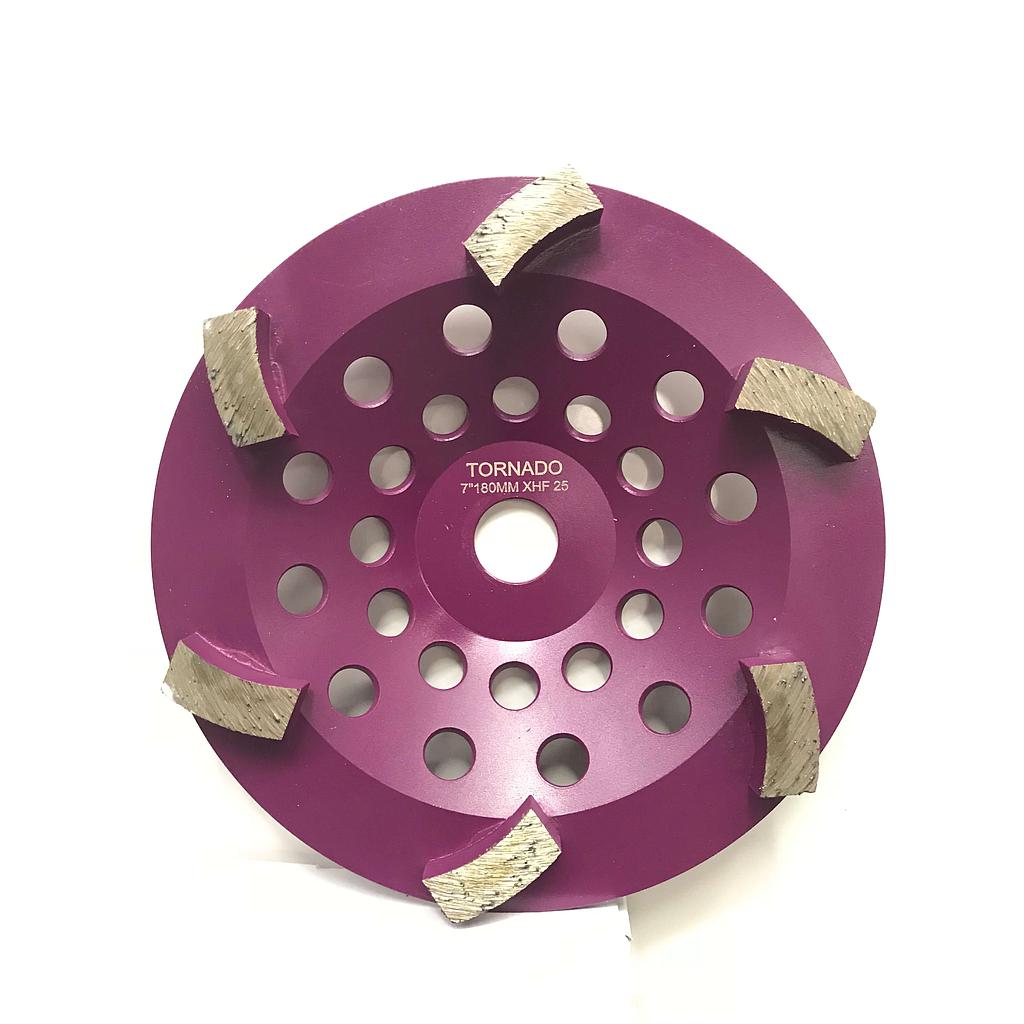 25 Grit Purple 7" 180mm x 6 Curved Seg Cup Wheel