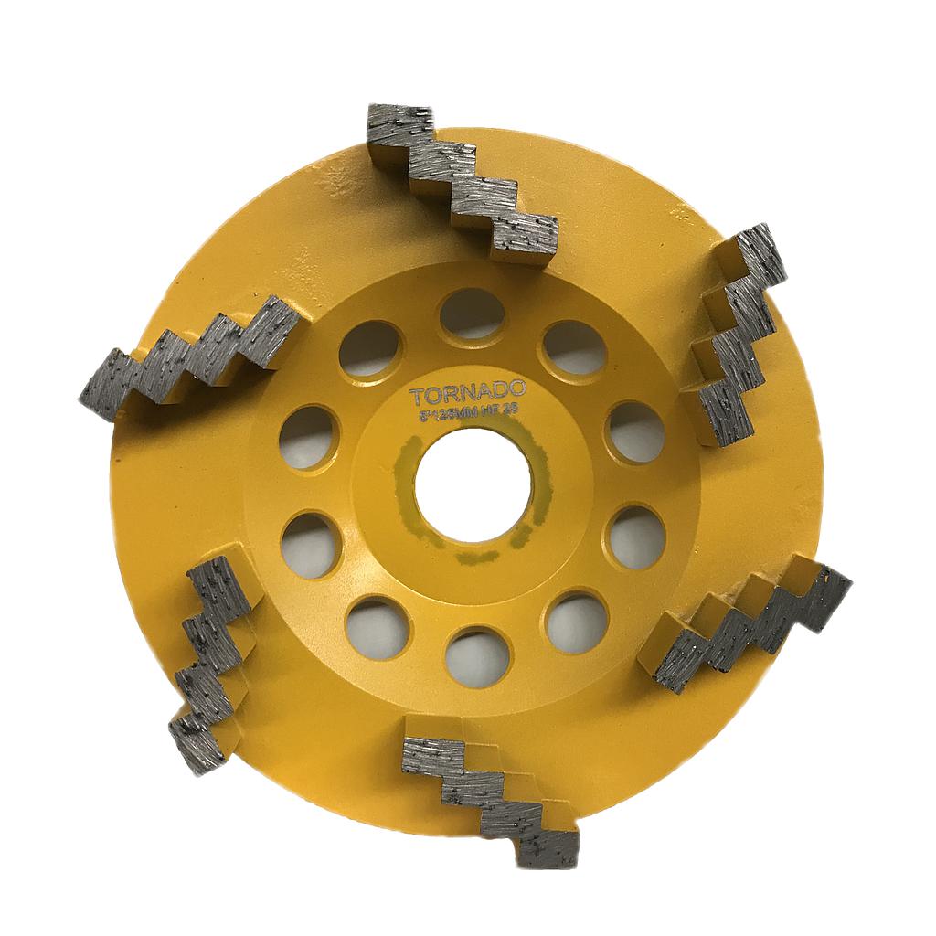 25 Grit Yellow 5" 125mm x 6 Step Seg