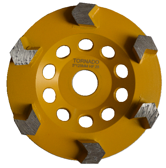 25 Grit Yellow 5" 125mm x 6 Arrow Seg