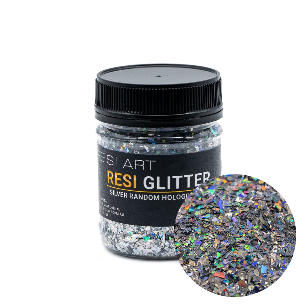 Silver Random Holographic Resi Glitter 60g