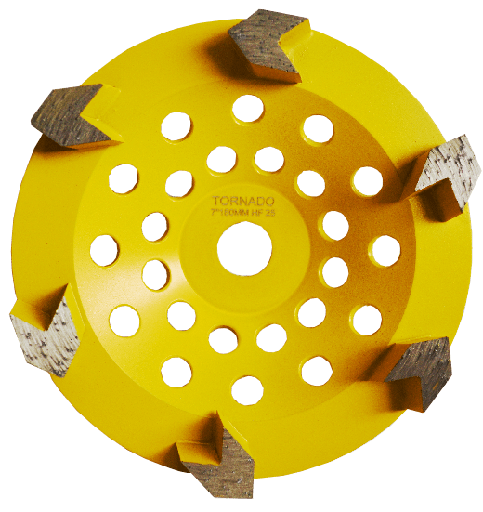 [ASCW7625HF] 25 Grit Yellow 7" 178mm x 6 Arrow Seg